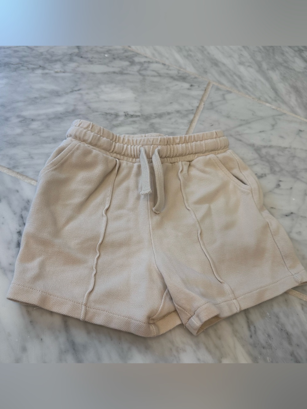 H&M Beige Knit Drawstring Shorts